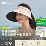 蕉下（beneunder）遮阳帽女防晒帽子太阳帽黑胶空顶帽防紫外线夏季蛋卷收纳便携粉