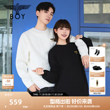 BOY LONDON【秋日极简】秋季情侣款提花潮牌无帽圆领卫衣N03029 黑色 S