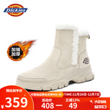 Dickies女士雪地靴女靴冬季加绒加厚短靴保暖棉鞋靴子 米色 40 