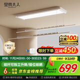 金贵夫人超薄电动晾衣架升降智能隐形晾衣杆自动阳台晒衣架隐藏式晾衣机凉 48寸照明+晾杆独立升降