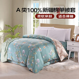 艾薇 A类被套单件纯棉被套单人加大全棉被罩单件 180*200cm 清馨花园