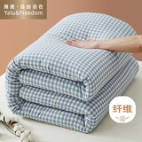 雅鹿·自由自在被子被芯加厚秋冬天季空调棉被褥200x230cm 6斤蓝小格