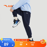 安踏儿童裤子男女大童2024冬季加绒保暖针织运动长裤A72447703
