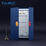 布谷鸟（cuckoo） a4荣誉证书封皮 结业收藏证书封皮定做制作股权证明获奖证书外壳 培训授权聘书 蓝色金箔 900387 六个装