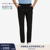 TOMMY HILFIGER秋冬男装都市商务通勤弹力斜纹纯色修身显瘦西裤长裤休闲裤 黑色001 -修身版-拍大一码 30 (2.3尺)