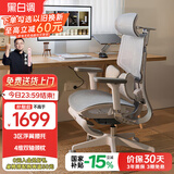 黑白调E3结构大师Air人体工学椅电脑椅子久坐办公椅【罗永浩推荐】 E3Air【4维双轴颈枕】云白有脚托