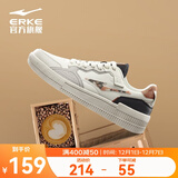 鸿星尔克运动板鞋男秋冬季新款防滑减震轻便软底休闲运动鞋滑板鞋焦糖拿铁 橡芽白/沉静灰 40