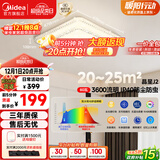 美的（Midea）LED吸顶灯现代轻奢仿水晶餐厅卧室方灯包安装