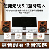 ROBERILLINE德国品牌家庭影院6.5寸大功率蓝牙音响家用桌面电脑功放一体机立体环绕有源音箱专业发烧低音炮 D2有源成套