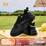 361°运动鞋男秋冬季厚底增高黑色通勤休闲跑步老爹鞋子男672426763F-4