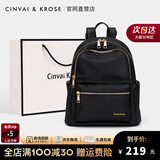 CinvaiKrose包包女包双肩包女士包包新款2025牛津布帆布包女休闲背包书包 黑色