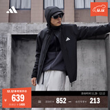adidas拒水加绒内胆三合一连帽外套男女秋冬阿迪达斯官方轻运动 黑色   L