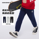 Converse 匡威儿童装男童裤子春秋儿童运动裤小学生修身长裤冬季束脚卫裤 藏青蓝-冬季加绒 24批 130(7)/56