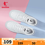 乔丹男鞋板鞋皮面小白鞋革面女鞋空军一号厚底增高情侣休闲运动鞋 女-白色【店长推荐】 36