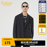 CABBEEN卡宾男装休闲西服男西装男2022春夏新款可拆卸链条时尚青年外套男士上衣衣服 黑色01 L /175/50