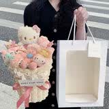 久耀玩偶花束hellokitty凯蒂猫卡通公仔娃娃生日礼物女友闺蜜儿童玩具 粉色小香风凯蒂猫+礼袋贺卡灯串