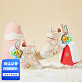 B.Duck小黄鸭童鞋女童运动鞋冬季闪灯发光保暖鞋亮灯二棉鞋5010A粉色30