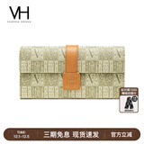 VANESSA HOGAN【送礼推荐】VH女包个性钱包老花卡包长款皮夹日常多功能实用包 绿色-礼盒装