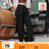 乔丹加绒裤子女士针织秋冬季休闲裤女超暖绒运动长裤束脚裤卫裤女