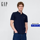 GAP男女装2025春季新款小熊刺绣短袖T恤休常规polo衫美版708395 海军蓝 XS 美码 S亚洲码175/88A 【偏小，建议选大一码】
