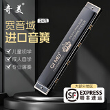 奇美口琴24孔专业演奏级口琴成人儿童初学C调口琴 【黑霸王】24孔复音口琴 幻影黑