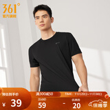 361°短袖男速干t恤新款夏季弹力吸湿排汗运动t恤男圆领跑步健身速干衣 【男款】超级黑 3XL