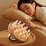 采药师牛角按摩梳子经络刷绿檀木头皮养护按摩器肚子腹腿胸部肩颈椎刮痧