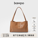 半坡饰族（bampo）女包包新款福瑞方方包头层牛皮大容量轻奢单肩斜挎包礼物女友 枇杷棕【葫芦专属五金】