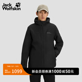 Jack Wolfskin德国狼爪秋冬户外男士防风防水透气抓绒冲锋衣三合一外套1115311 黑色/6001 M