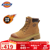 Dickies女士马丁靴高帮时尚情侣靴百搭工装靴女 土黄-加绒 女款-37 