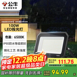 公牛（BULL）LED投光灯户外庭院工厂园林灯露营灯 IP65防水等级100W-6500K白光
