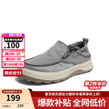 森达男鞋一脚蹬平底休闲鞋舒适透气布鞋男板鞋帆布鞋V7R13BM3 灰色1NK01BM4 41