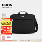 乐上（LEXON）电脑包手提单肩包男士商务苹果笔记本包14英寸简约出差公文包蓝黑