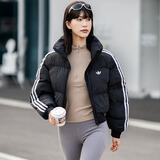 阿迪达斯（adidas）三叶草棉服女装25冬季新款运动服保暖休闲立领面包服棉衣短款上衣 JX2970 M
