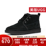 UGG美版男士经典靴系带低帮商务毛单鞋厚底雪地靴 1121645 BLK-黑色 41