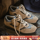 马登男鞋 复古英训鞋低帮轻便休闲鞋反绒皮百搭网面透气运动潮鞋男 橄榄色  马登工装 41