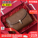 viney牛皮斜挎包包女包洋气小方包轻奢单肩生日礼物送女友老婆 【啡色定制礼盒装】高级感实用品牌小包