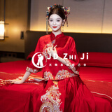 枝己秀禾服新娘婚纱2025新款新中式结婚礼服古装嫁衣敬酒服 M016 XL