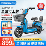 飞鸽新国标电动自行车铅酸锂电成人男女轻便踏板长续航老人两轮电瓶车 天空蓝【全国联保/智能快充/防爆抗寒】 【车架款】自配电池/咨询客服