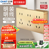 正泰（CHNT） 明装开关插座墙壁面板无边框大面板家用墙壁电源五孔底盒 1H金色 十五孔10A
