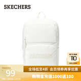 斯凯奇（Skechers）双肩包男女同款学生经典红色书包时尚大容量休闲运动旅行通勤背包 棉花糖白/0074