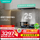 华帝（VATTI）超薄平嵌欧式顶吸变频25风量大吸力自动清洗脱排抽油烟机燃气灶具齐平橱柜 i11256+308烟灶套装