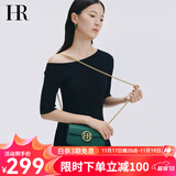 HR赫莲娜包包女包时尚女小方包头层牛皮单肩包简约链条包生日礼物 墨绿色