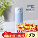 膳魔师（THERMOS）500ml保冷保温杯防滑硅胶底316钢男女士学生水杯子TCMD-500S-MBL