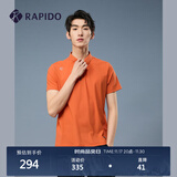 Rapido【新品】雳霹道2025新款男子舒适透气T恤休闲印花POLO衫CN4242P01 橘黄色 L 175/92A
