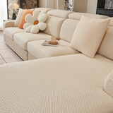 忆自然弹力沙发套罩四季通用全包沙发坐垫套沙发笠沙发座垫防尘保护罩 织纹-芝士黄 加大四人位 适合宽65-85cm*长165-200cm