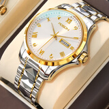 劳士顿（ROSDN）日志系列瑞士品质手表男款钨钢机械生日圣诞礼物品牌十大男士名表