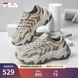 FILA斐乐女鞋休闲鞋鱼刺二代老爹鞋运动鞋增高厚底慢跑鞋SOFIA Ⅱ 银云/羽毛灰-SF 40