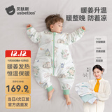 贝肽斯睡袋婴儿春秋冬季发热恒温保暖宝宝儿童防踢被连体衣四季通用睡袋 灵鹿迎晨【春秋双层 20-26℃】调温自发热 M码【身高80-95cm】15个月-2.5岁