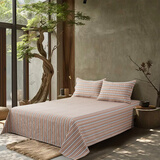 黄河口老粗布床单【A类纯棉】秋冬加厚床单 粗布床单纯棉床上用品极度舒适床单 秋香漫野 1.5米床用三件套( 2枕套+1床单)